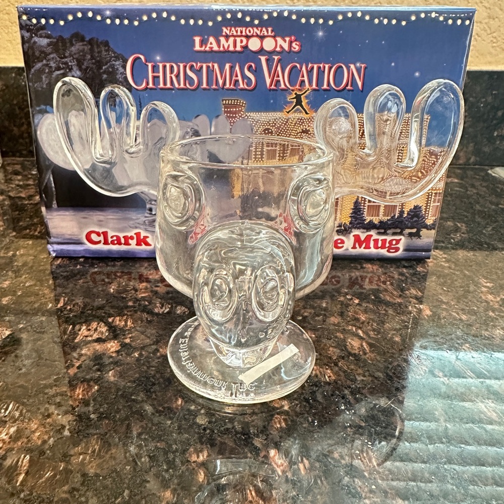 National Lampoon's Christmas Vacation Clark Griswold Glass Moose Mug 4oz Clear